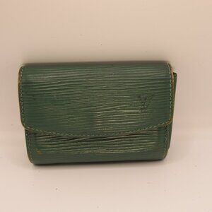 Louis Vuitton green EPI compact wallet